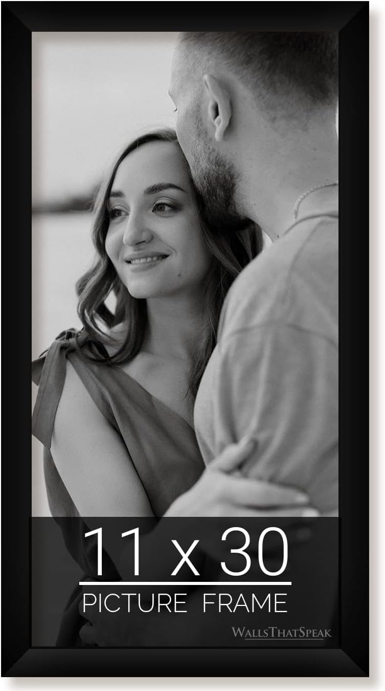 wallsthatspeak 11x30 Black Picture Frame for Puzzles Posters Photos or Artwork