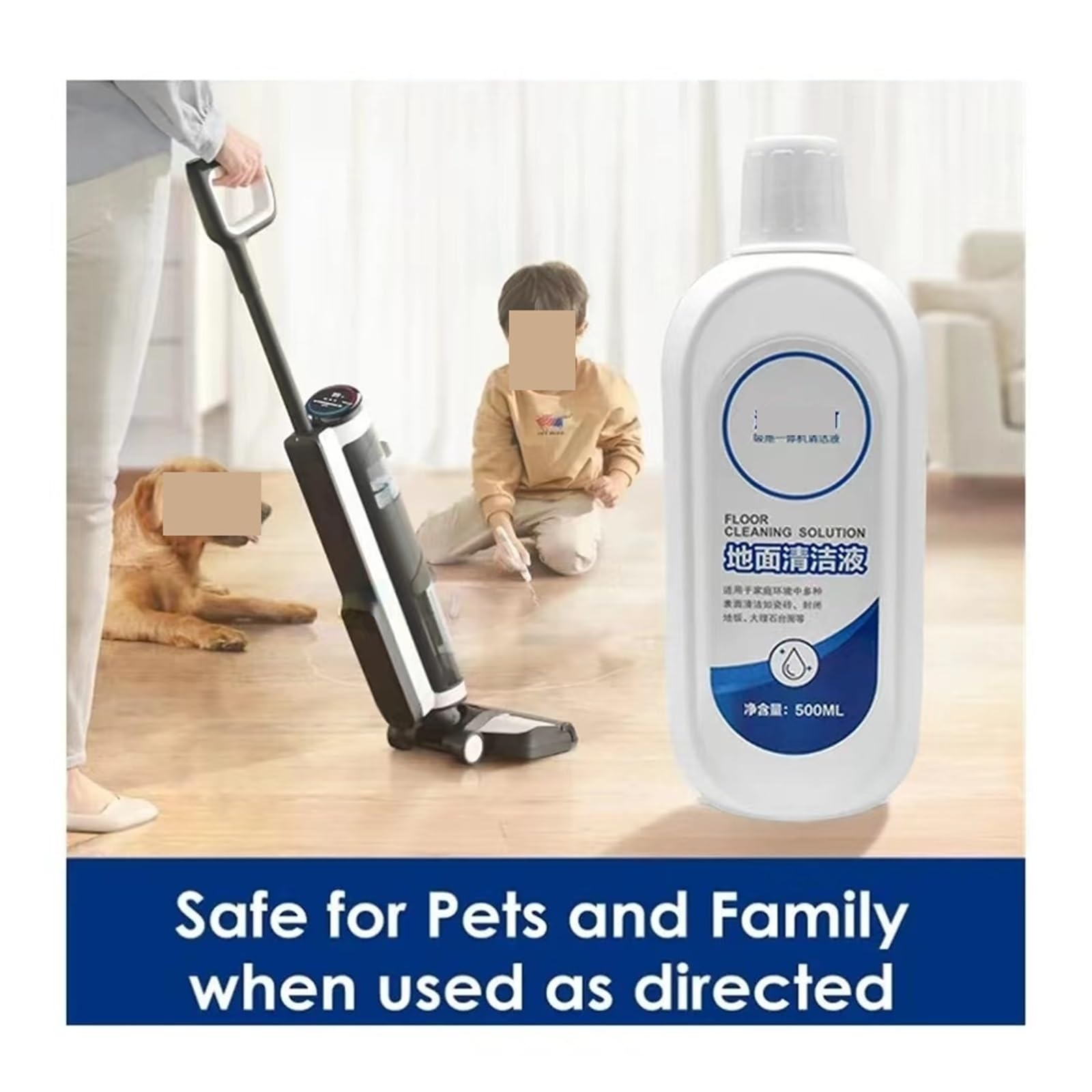 Solución de Limpieza, Agente de Limpieza líquido 500ml, Compatible con Piezas de Robot Aspirador 360 S8 S8 Plus, quitamanchas(500ml*3pcs)