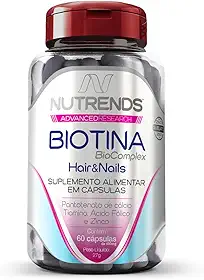 Biotina Hair & Nails 450mg 60 cápsulas, Nutrends