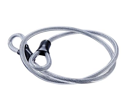 WANLIAN Stainless Steel Safety Cable,Double Loop Braided Steel Cable Flexible Lock Transparent Wire Rope with Ring