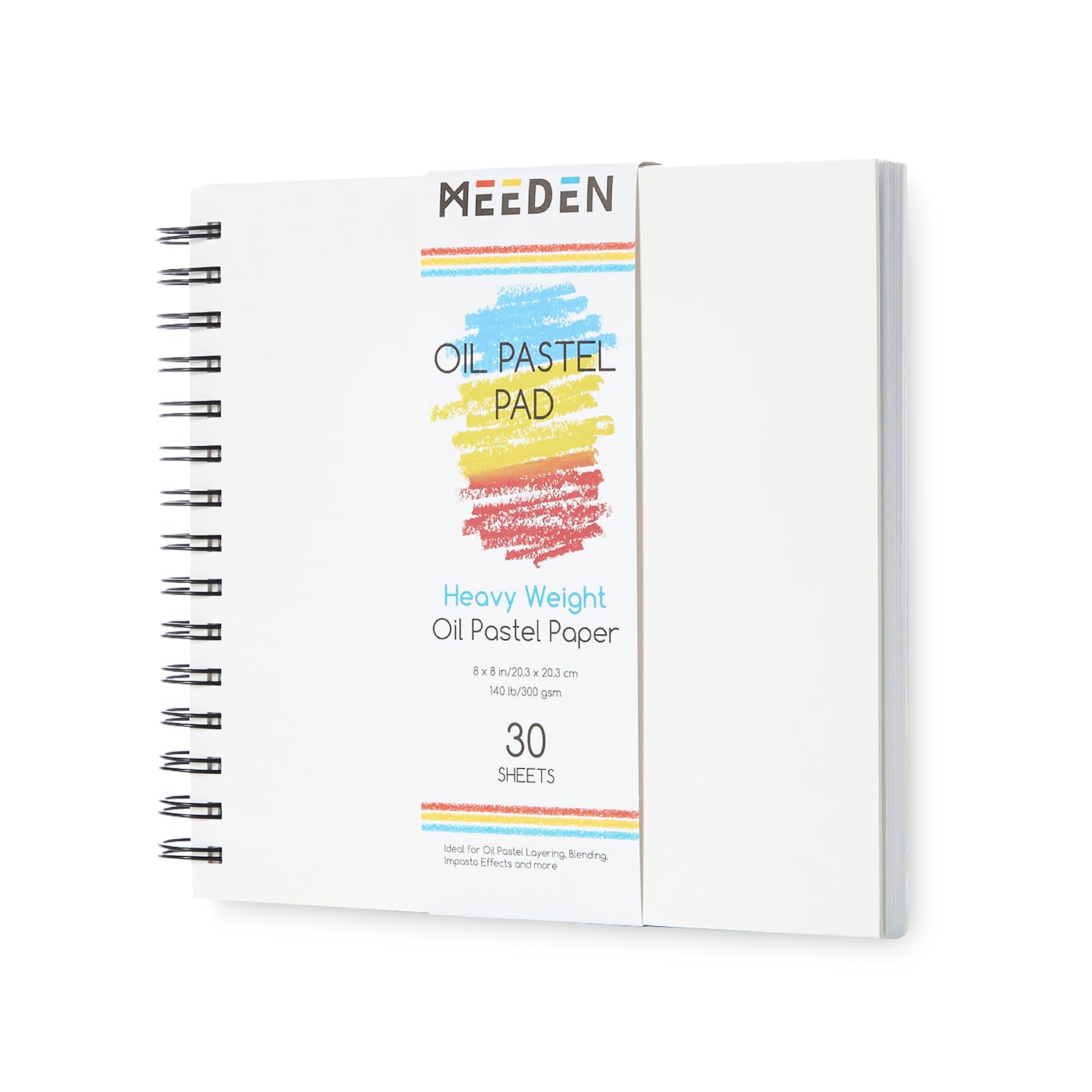 MEEDEN 8"x 8" Oil Pastel Paper Pad: 140lb/300gsm, 30 Sheets Fine Textured