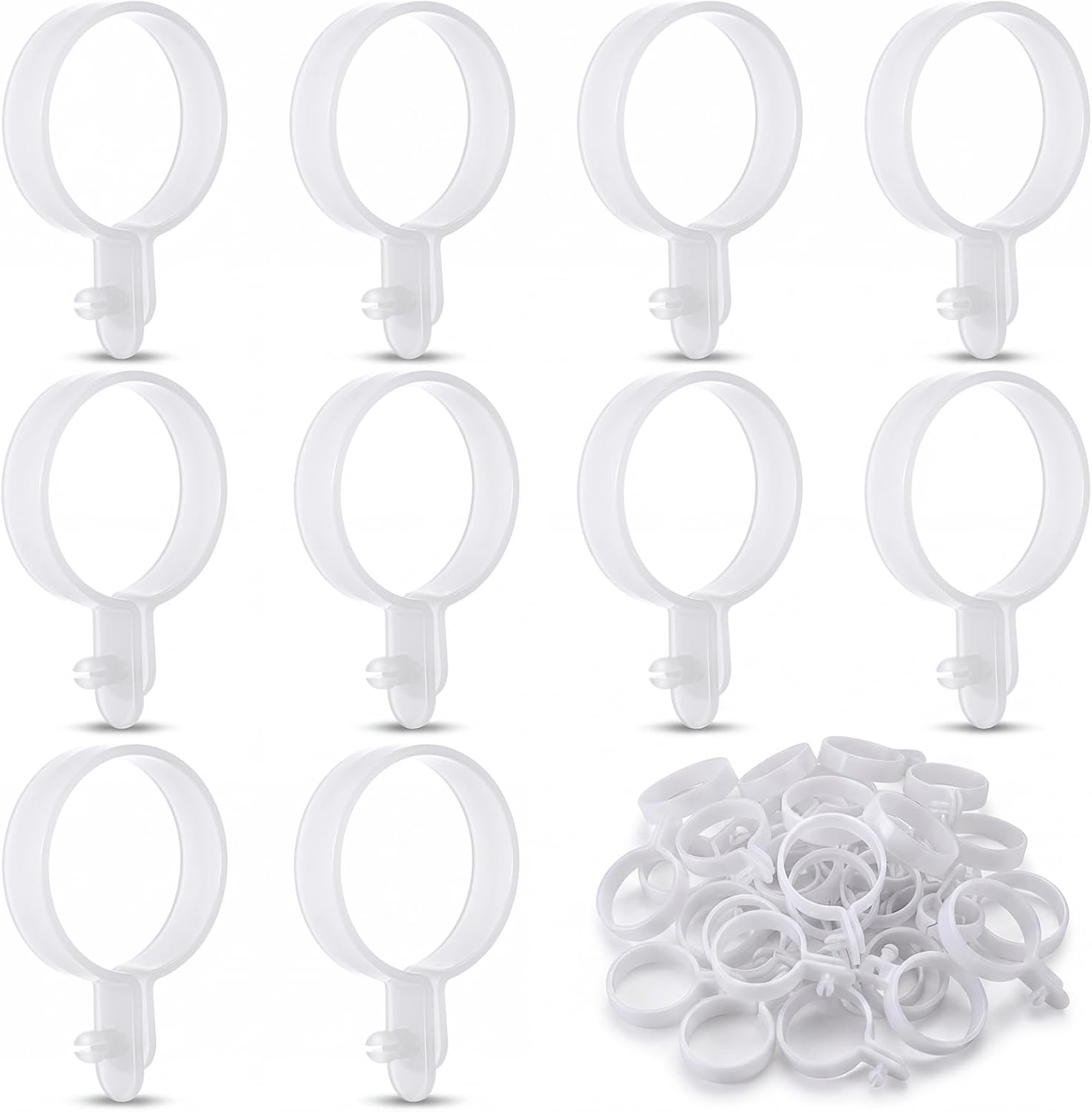 20 Pack Plastic Sail Rings, Durable UV Stabilized Sail Clips for Small Sailboat & Small Dinghies, Easy Install Boat Sailing Accessories, White