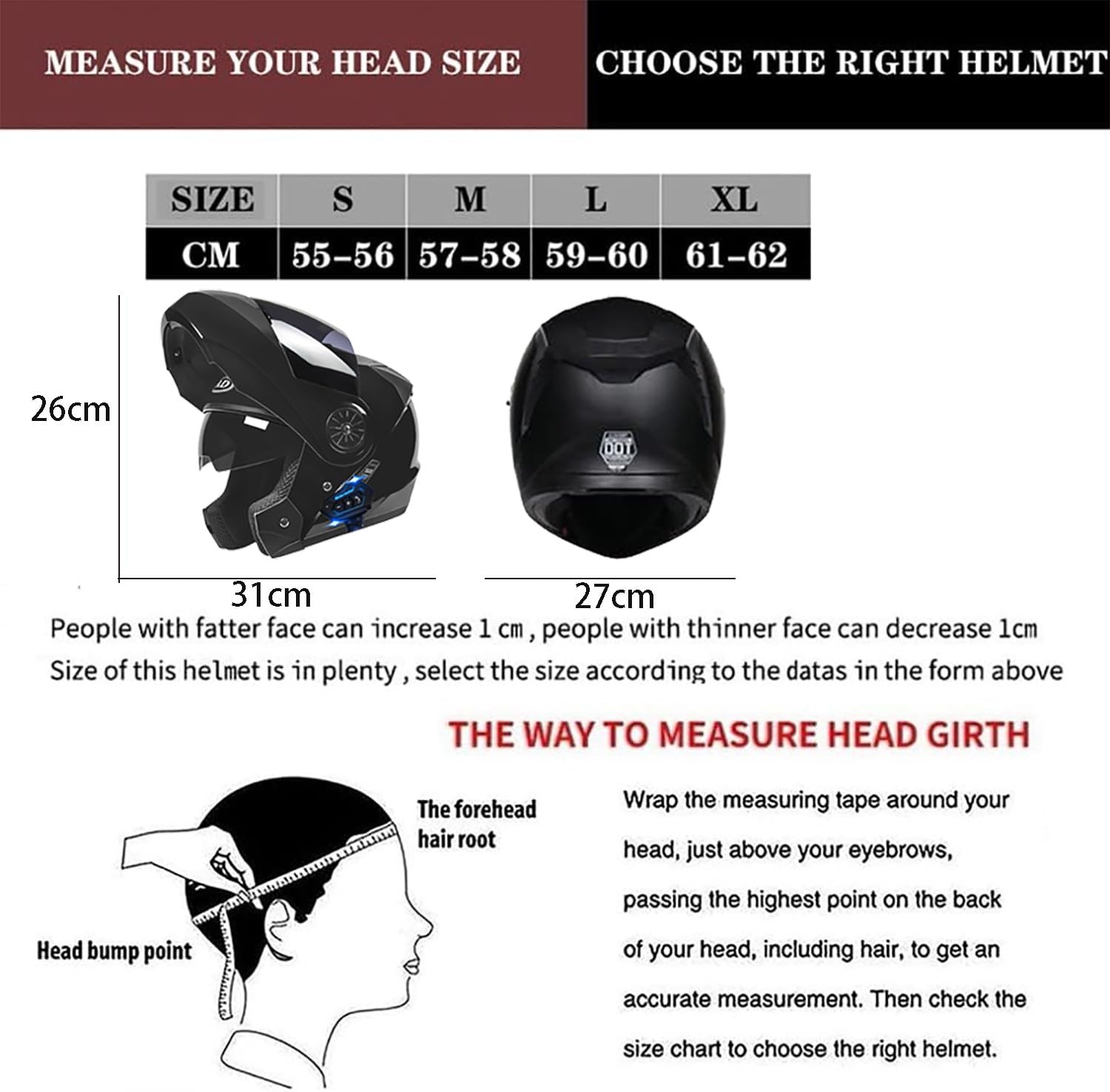 Casco Moto Modular con Bluetooth, Casco Abatible con Doble Visera, Homologado ECE 22.06, Doble Visera Doble Lente Sistema De Ventilación, Guantes, para Adultos, Hombres Mujeres K,Small
