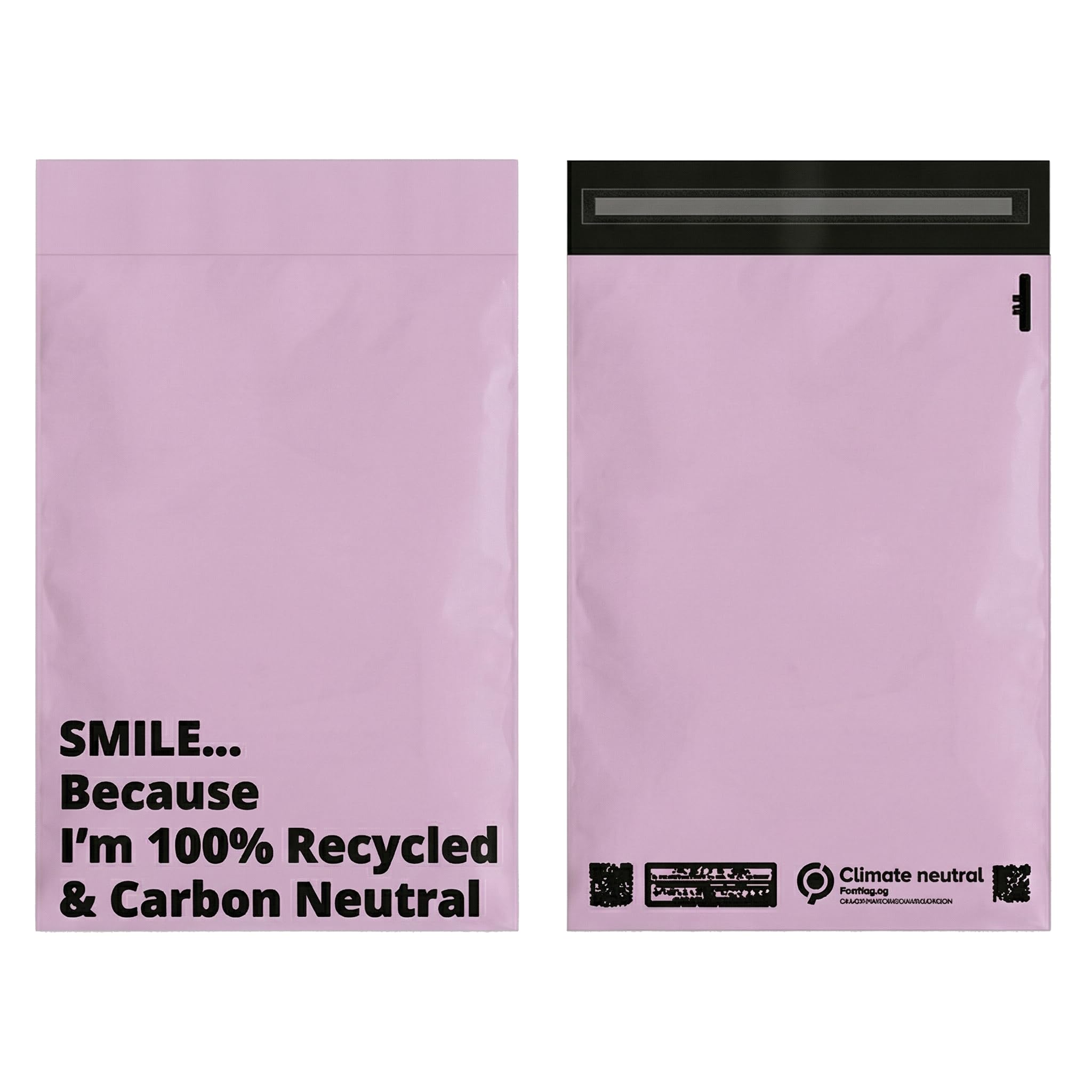 50x Mailer Bags Mailing Envelope Made from 100% Recycled Material Colourful Parcel Shipping Smart Mailer(15 x 18 Inch,Pink)