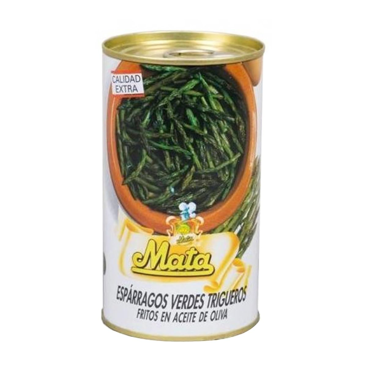 Espárragos verdes trigueros Gourmet Mata I Sabor auténtico y natural I Sin conservantes I Con aceite de oliva y la mejor selección de espárragos I Lata de 340 g