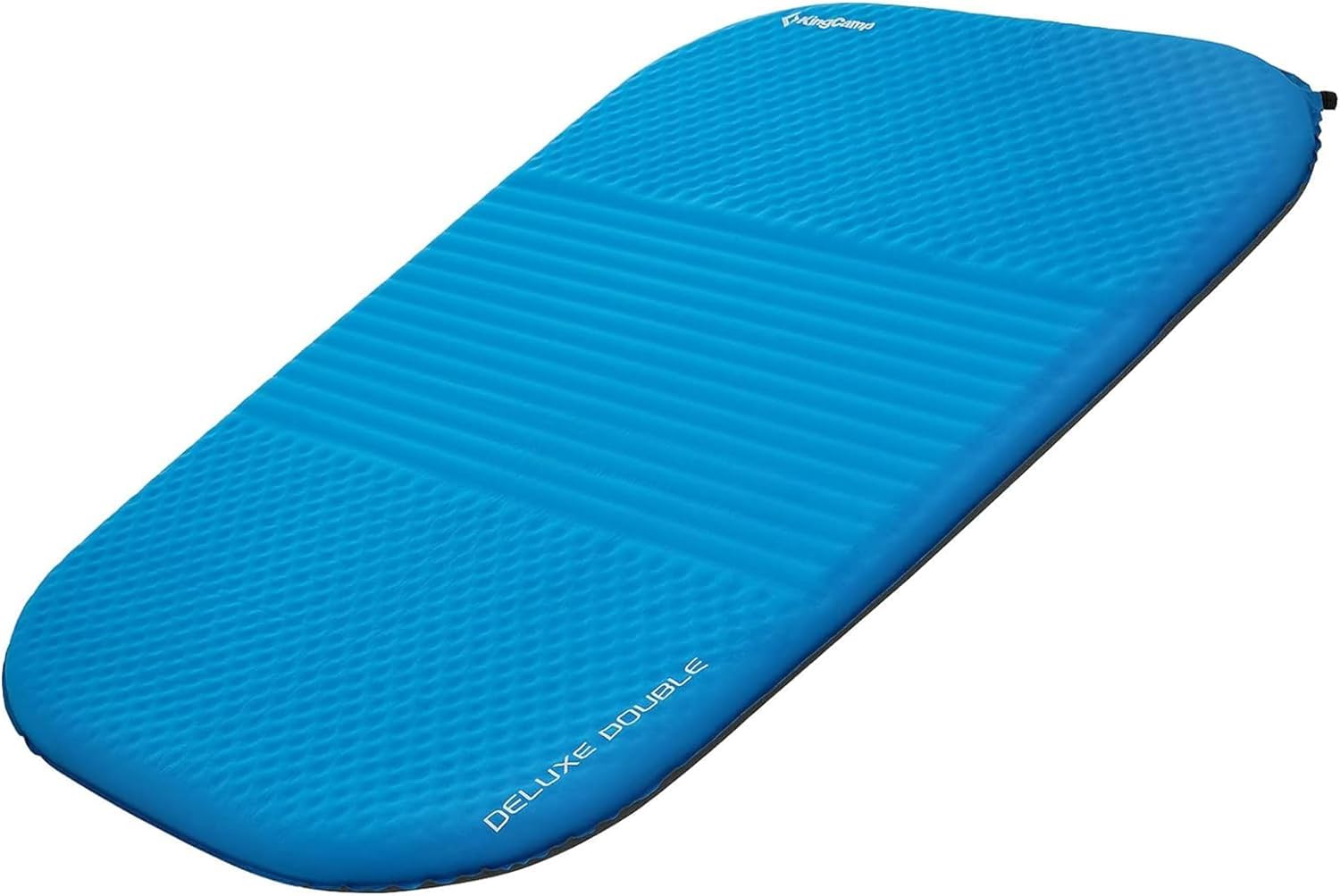 KingCamp Double Sleeping Pad, 2 Person Queen R 7.5 Self Inflating Sleeping Pad 3" Thick Foam Mattress Mat with Contoured Design & Honeycomb Surface Cut for Camping Tent Car Backpacking (BLUE/CHARCOAL)