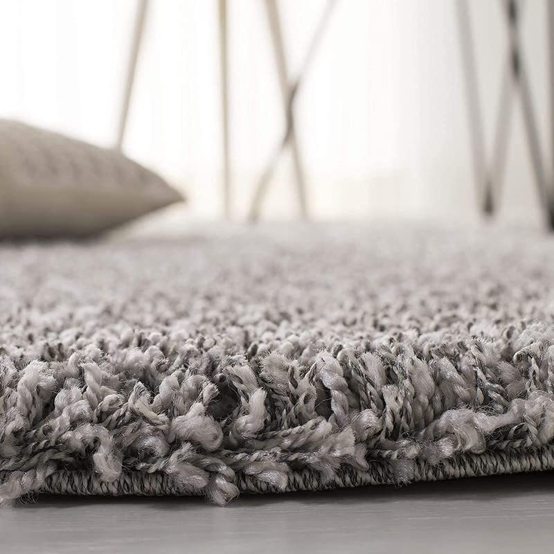 Image of FIASCO Shaggy Carpet Bedside Runner | 2 Inch Pile Height Back in Canvas for Bedroom, Kids Room, Guest Room | Area Rug Microfiber Soft Plush Fluffy Shaggy Carpet | 2x6 Feet Light Grey