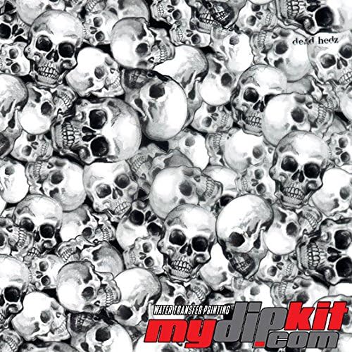 Hydrographic Film - Water Transfer Printing - Black and Clear Dead Hedz - LL-801-A