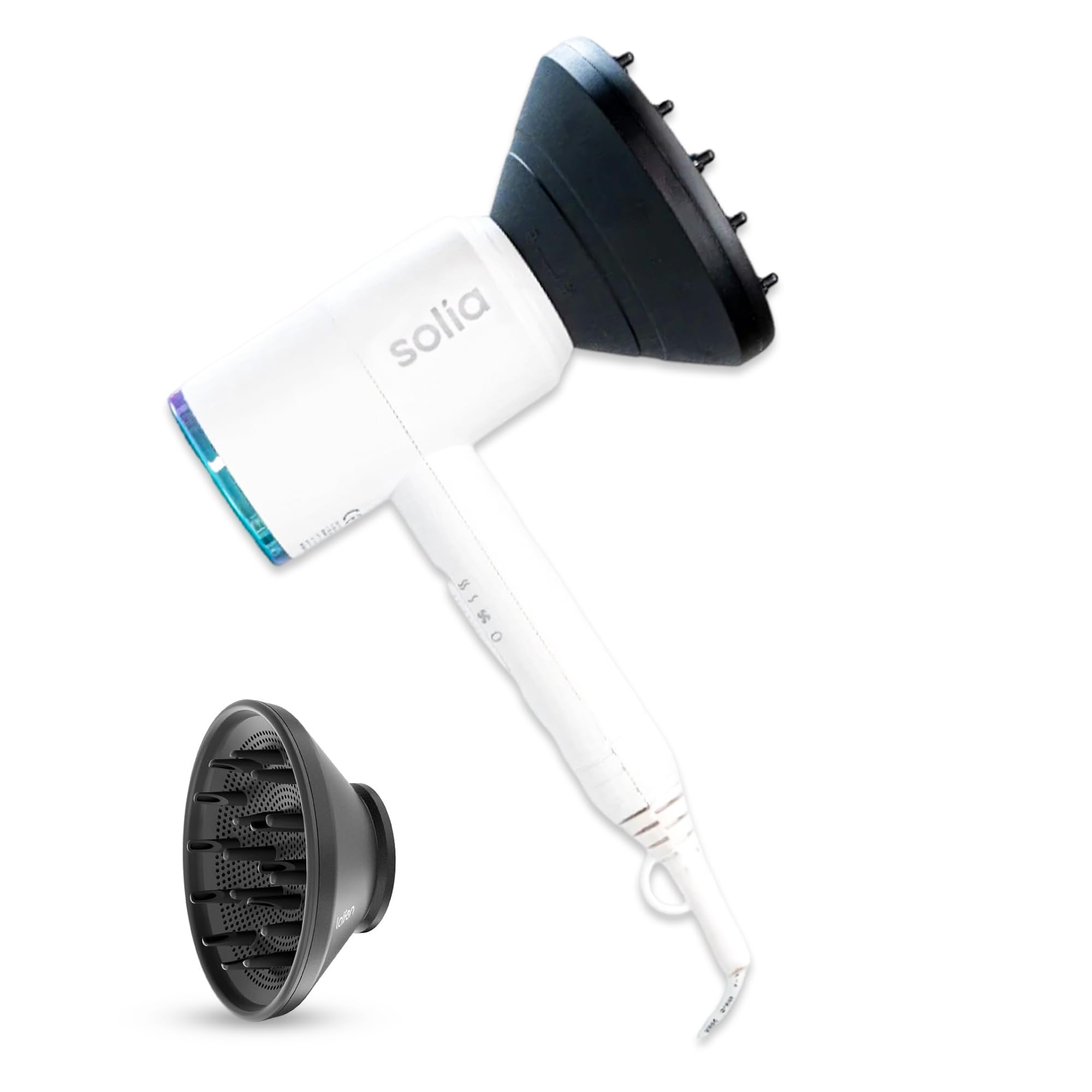 SoliaTitanium Hair Dryer - Effortless Styling, Frizz-Free Curls, Safe Indirect Heat Drying, Honeycomb Pattern Design, Compatible with Holographic & Rose Gold Dryers