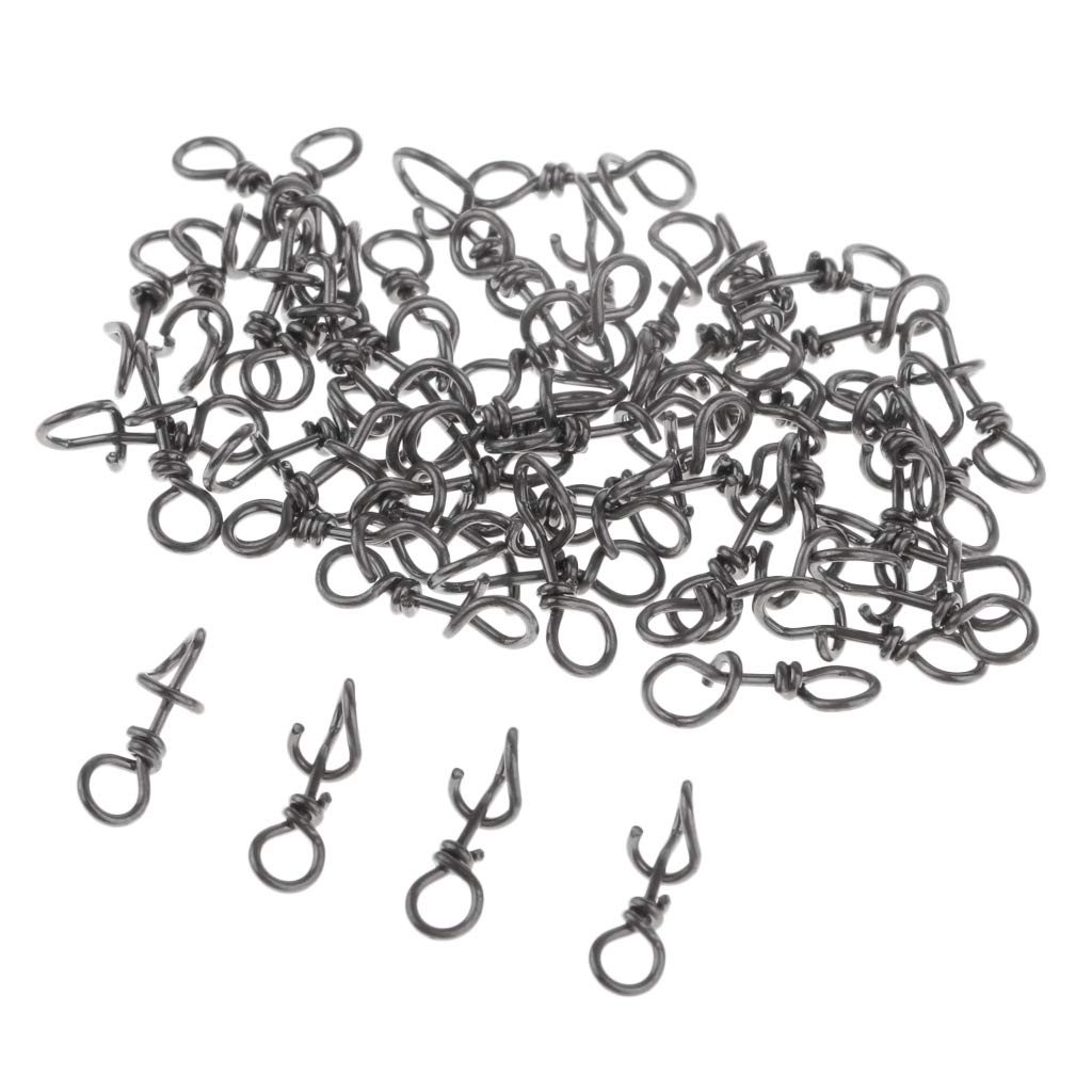 U/ DStainless Steel Quick Lock Snap Anti- Rust Fishing Fastach Clip Swivel 50pcs