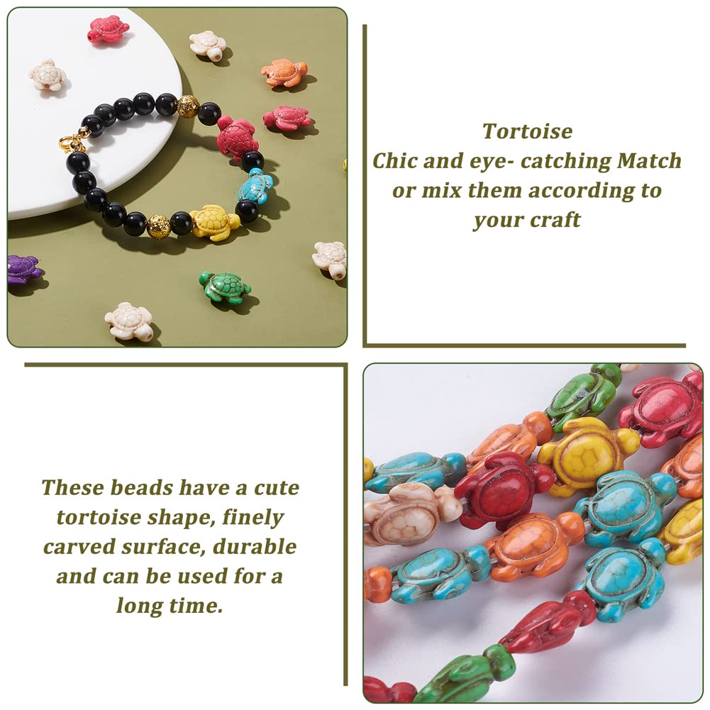 NBEADS 210 Cuentas De Tortuga Turquesa, 2 Tamaños De Tortuga Tortuga