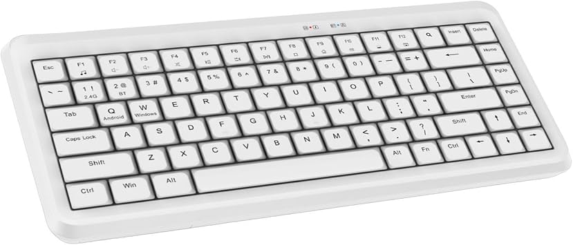 Tangxi 2.4G Wireless Keyboard, Bluetooth 5.1 Computer Keyboard with Numeric Pad, Scissor Switch, Sleep Mode, Multimedia Shortcut Keys, 84 Keys 75% Compact Keyboards for PC White