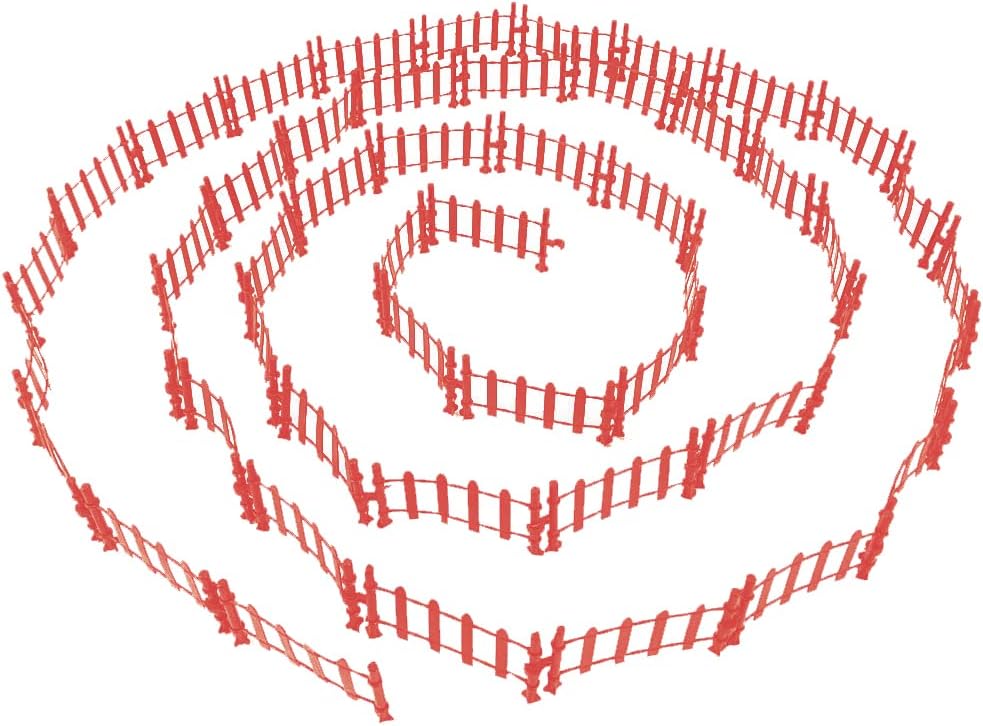 50PCS Toys Fence Horse Corral Fencing Accessories Playset, Mini Plastic Garden Fence Toys Farm Animals Horses Figurines, Fence Panels, Cake Toppers for Kids (S)