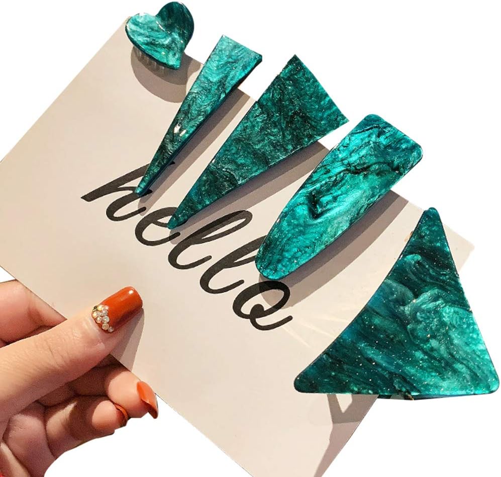 5 Pcs Acrylic Hair Clips Cute Starry Sky Alligator Hair Barrettes with Claws for Girls, Women, Funky Shapes