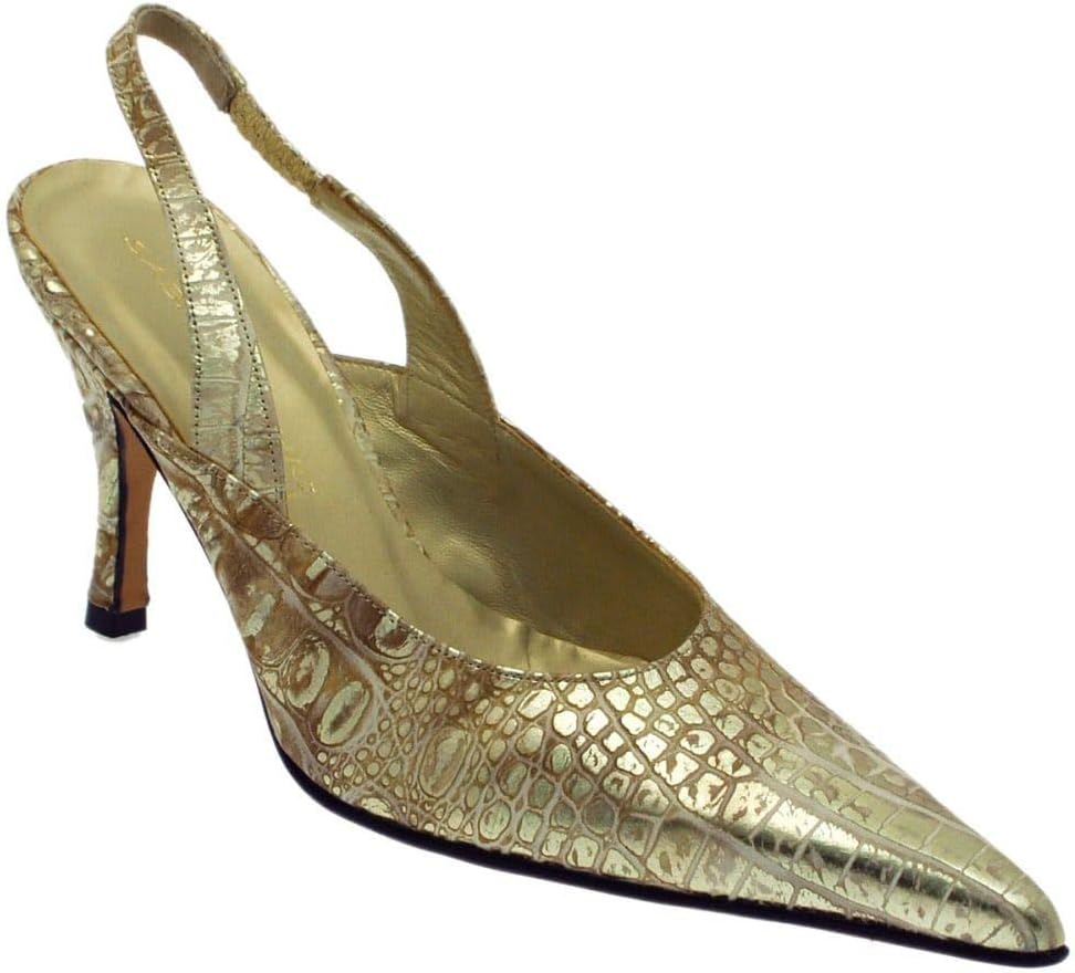 Sabrina Chic Golden Croc Sling Back Shoe