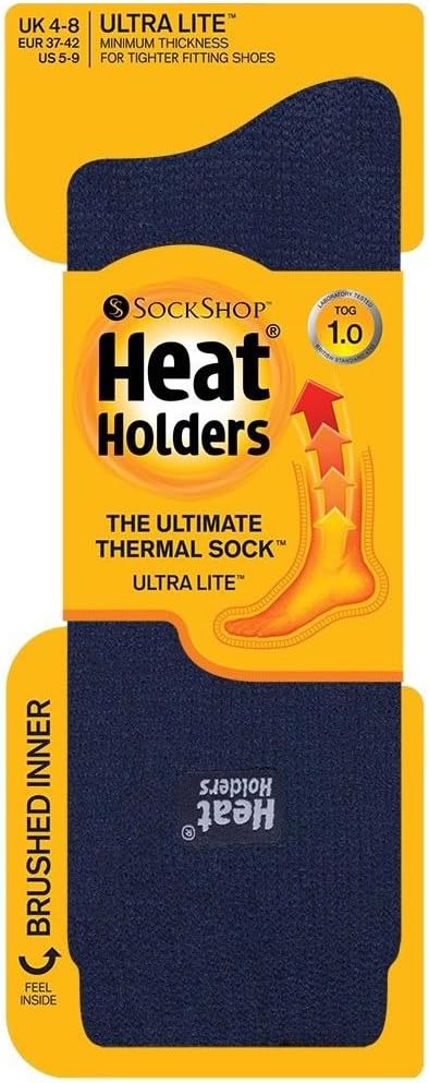 HEAT HOLDERS Ultra Lite - Womens Winter Warm Thin Lightweight Thermal Crew Socks