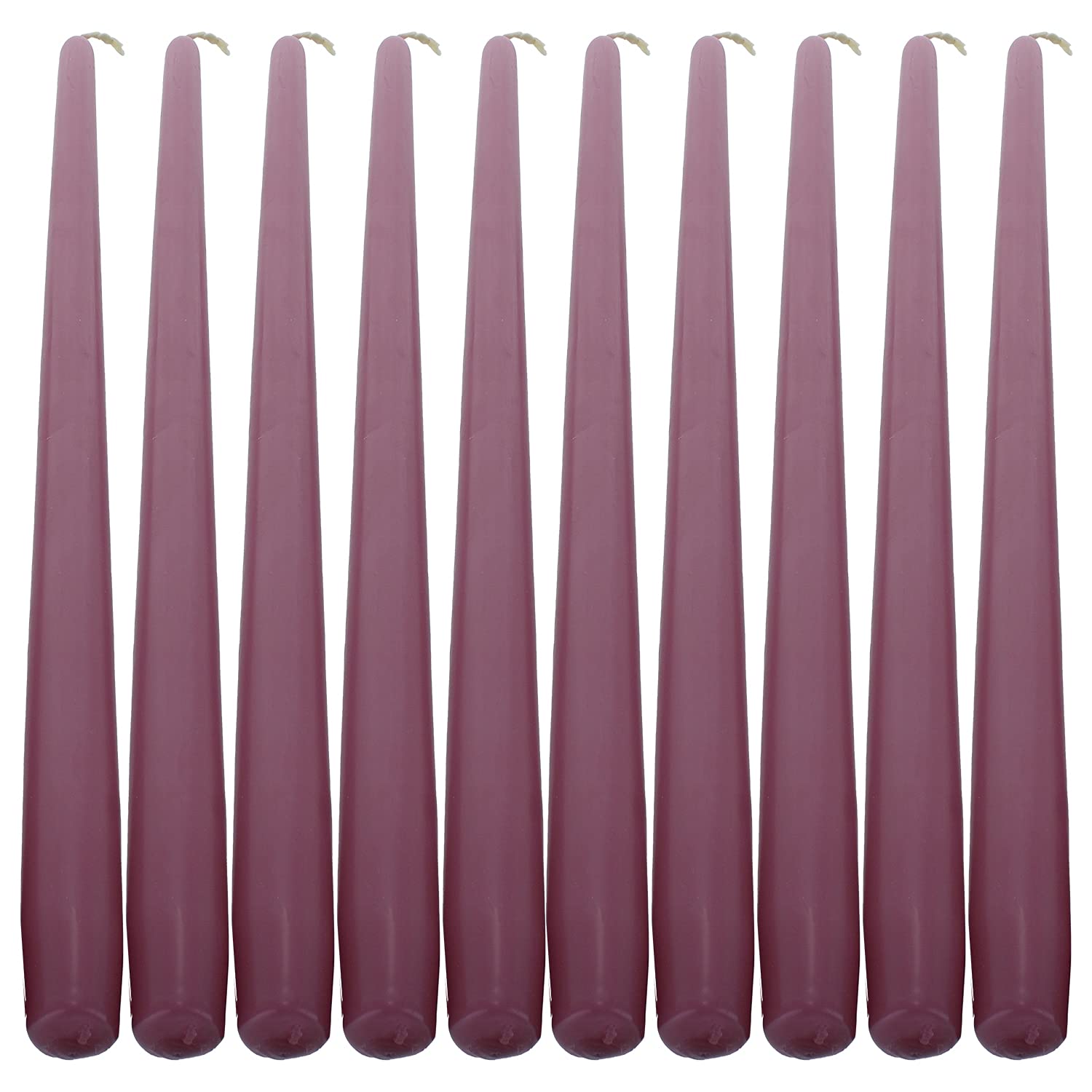Pink Taper Dinner Candles  9"" 24cm Candle Unscented 7 Hour Burn Time 10 Pack