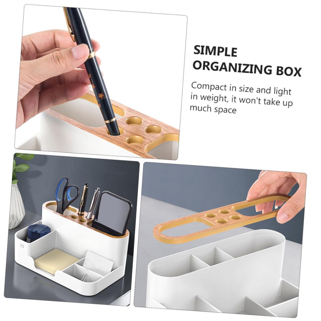 TEHAUX 2 Pezzi Scatola Porta Cancelleria Cestino Portaoggetti Portapenne Da Tavolo Organizzatore Piccolo Scrivania Per Portamatite Creativo Plastica Bianca