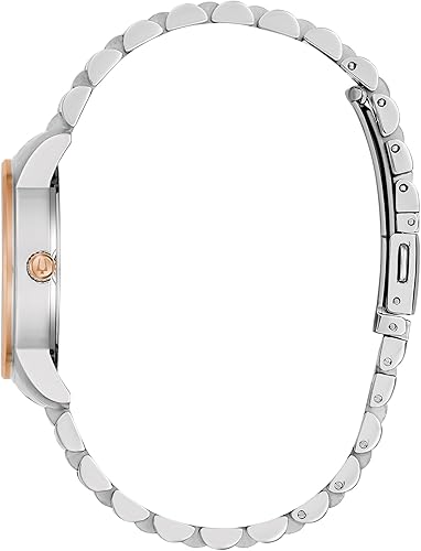 Miniatura 2 de Bulova Reloj clásico de cuarzo con fecha y calendario de 3 manecillas de acero inoxidable dorado de dos tonos para mujer
