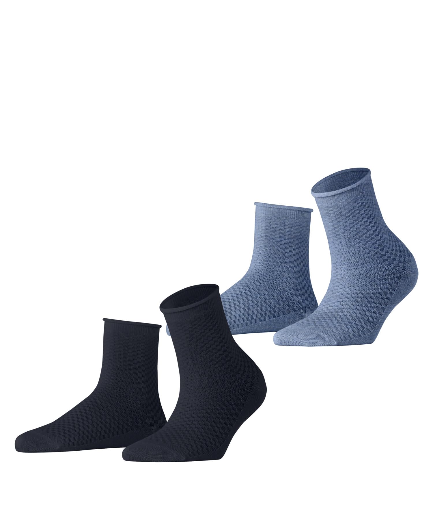 Esprit Women's Blue Navy 0040 Fine Mesh Multipack W Sso Cotton Plain 2 Pairs Socks, 5.5-8