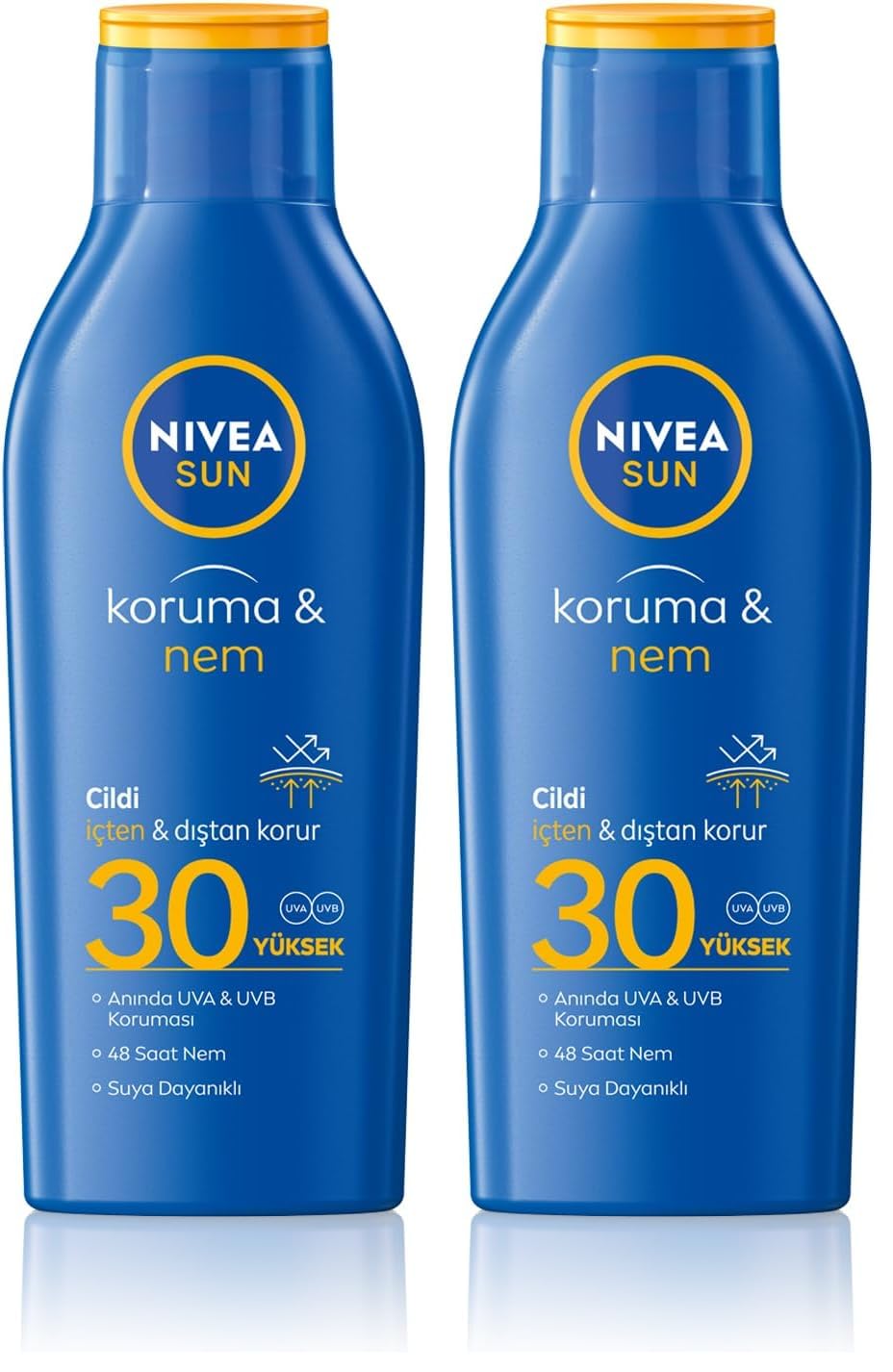 NIVEA SUN SPF30 Güneş Koruyucu Losyon 200ml, 48 Saat Nemlendirici, Suya Dayanıklı, Anında UV Koruması (2 paketi)