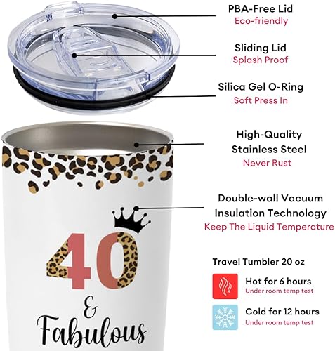 Miniatura 2 de Regalos de 40 cumpleaños para mujer, regalos para mujer de 40 años, regalos de cumpleaños 40 para mujeres, ideas de regalos de cumpleaños para mujer