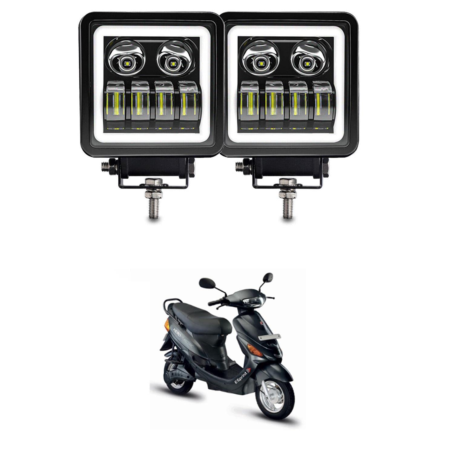 XZRTZ 12.7 cm / 5 Inch 50 Watt LED Work Light 9-36 V Fog Light LED 4x4 Headlight 12 Volt LED Additional Head-light Motor-cycle Tractor Boat Car Light With Blue Drl Compatible With H-ero E Sprint