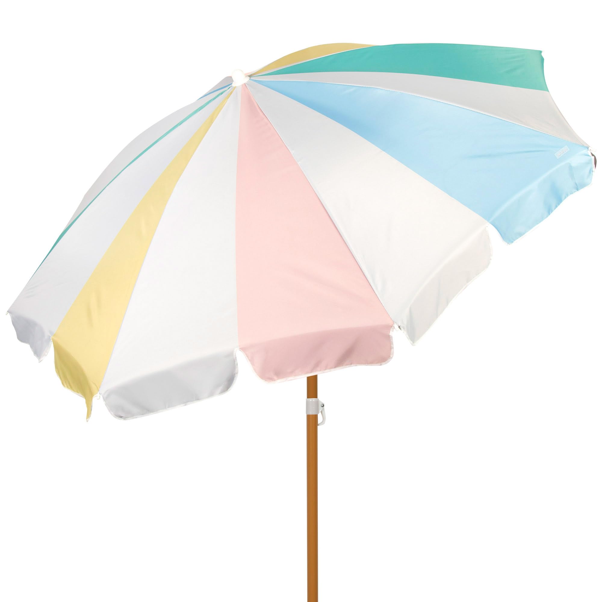 AKTIVE Parasol plażowy 8 żeber 200 cm tęczowy drążek przechylny maszt ochrona UV50 pręty z włókna szklanego 28/32 mm ze stalowym uchwytem do przenoszenia, wiatroszczelny (62430), tęcza, 200 cm