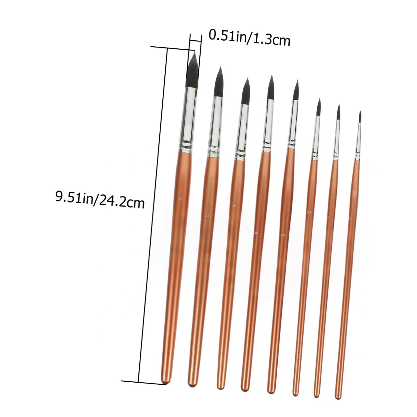 8 Piezas Pinceles Ergonómicos para Pintura Artística Mezcla de Pelo Animal para Acuarela y Óleo Cómodos y Duraderos para Uso Doméstico y Práctica Creativa