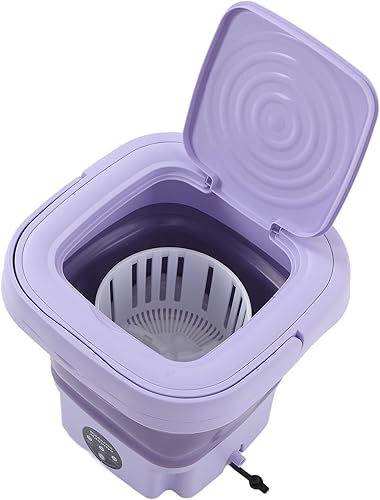 Miniatura 9 de Aramox Lavadora plegable, lavadora plegable portátil, gran capacidad, bajo ruido, mini lavadora pequeña para el hogar, 8L, 100-240V (enchufe de EE.