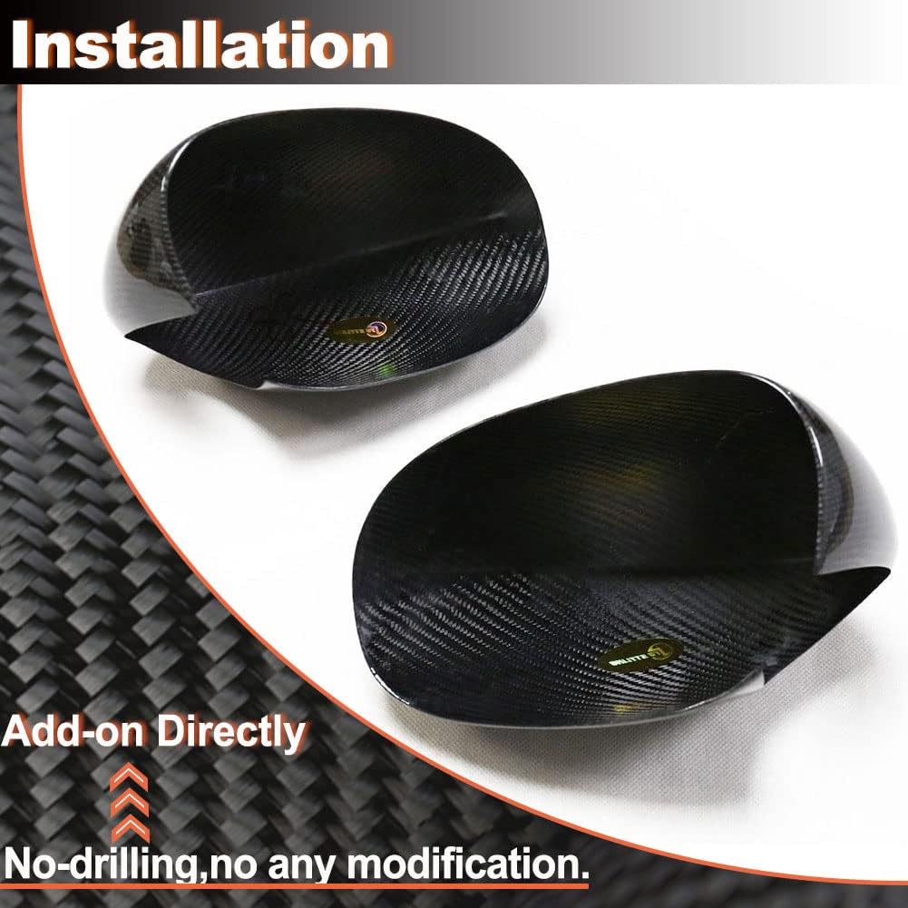 Dry Carbon Fiber Mirror Cover for Dodge Challenger 2009-2022 Coupe 2-Door Add on Style Rearview Mirror Caps Factory Outlet