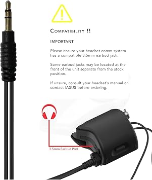 I A S U S High Def XSound 4 Helmet Speakers - Motorcycle Snowboard Helmet Speakers - Works with Most Comms with Earbud Ports Includes Accessories for Install