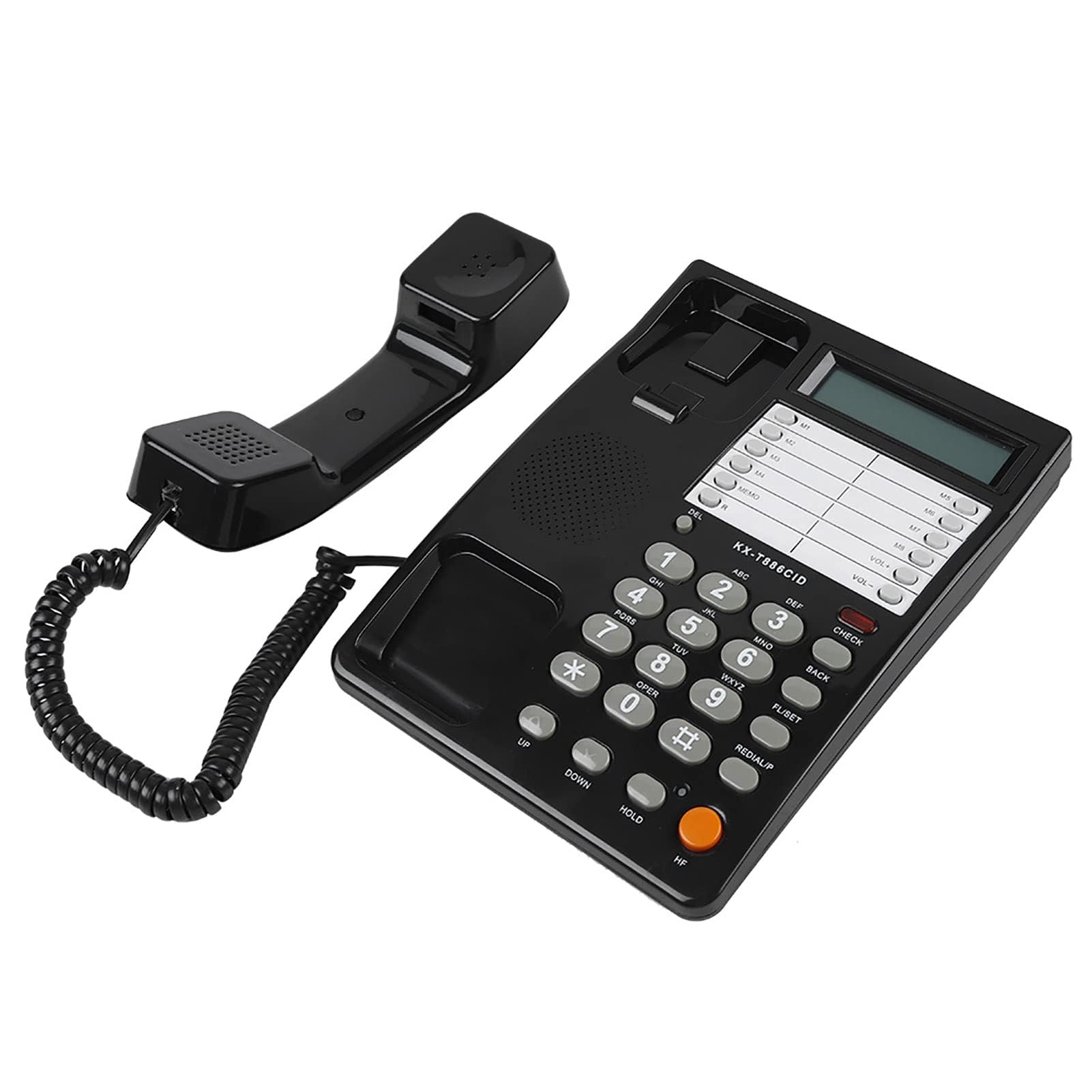 Schnurgebundenes Telefon mit Anrufbeantworter, Festnetztelefon Kaufen mit elastischem Kabel Wand Tischtelefon DTMF/FSK für Zuhause Hotel Büro