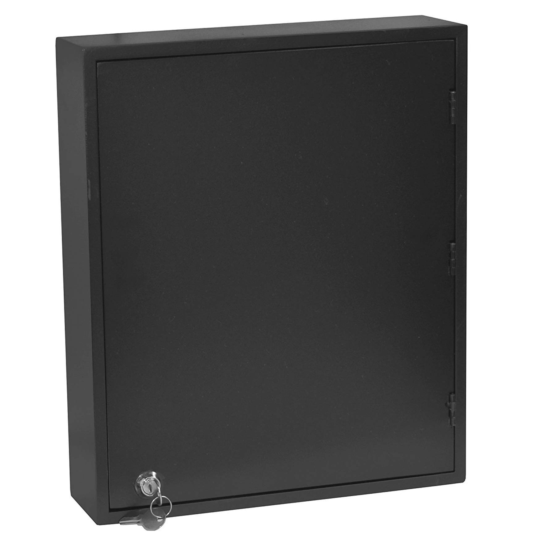 Acrimet Organisateur Armoire à Clés Mural en MDF pour 48 Clés avec Serrure (48 Porte-clés Gris fumée et 48 étiquettes) (Armoire Noir)