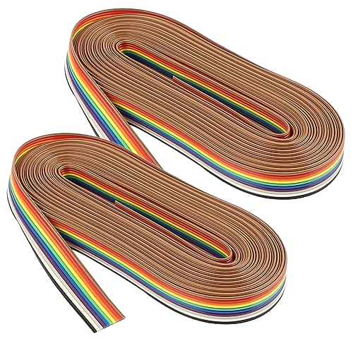 LIFKICH 10-pin Rainbow Cable Rehearsal Line 2 Rolls 10m Each Flat Ribbon Cable