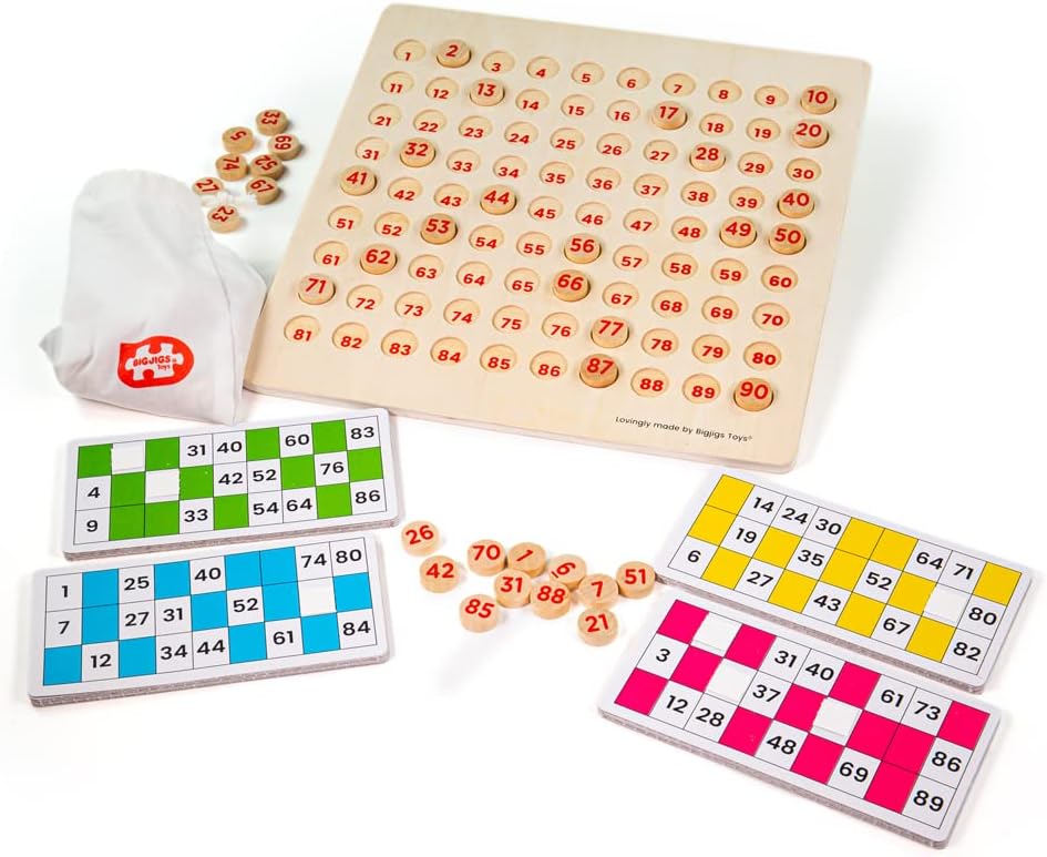 Bigjigs Toys, Traditional Bingo Game, Wooden Toys, Kids Bingo Game
