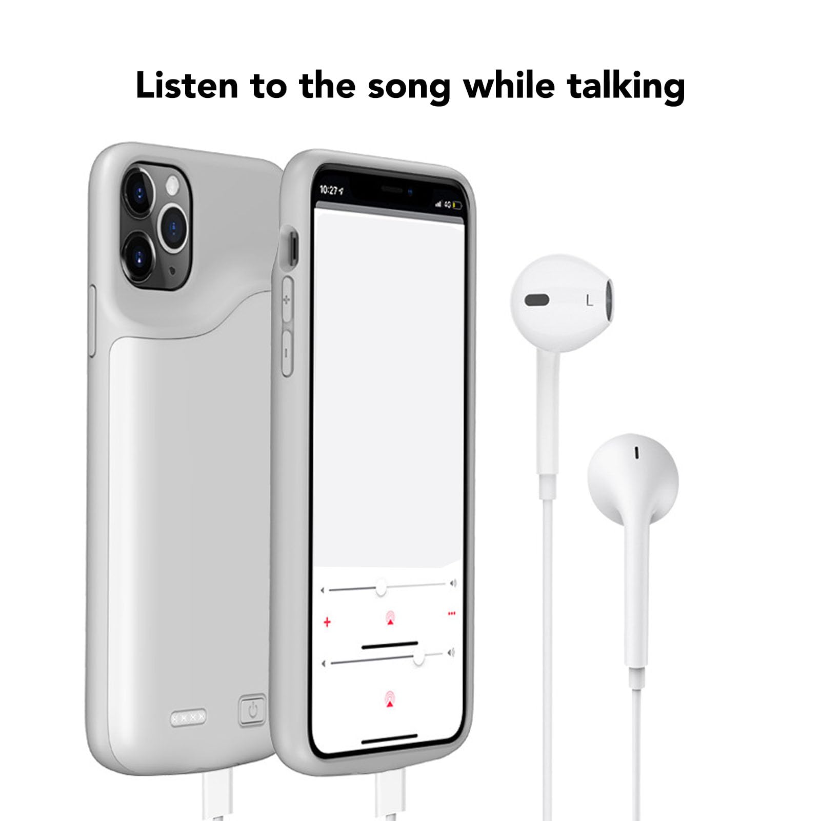 Etui na baterię do iPhone'a 11, ładowalne 6000 mah ultracienkie etui ładujące, wydajne przenośne etui ładujące do iPhone'a 11, etui na baterię do telefonu z ochroną 360 (Niebieski)