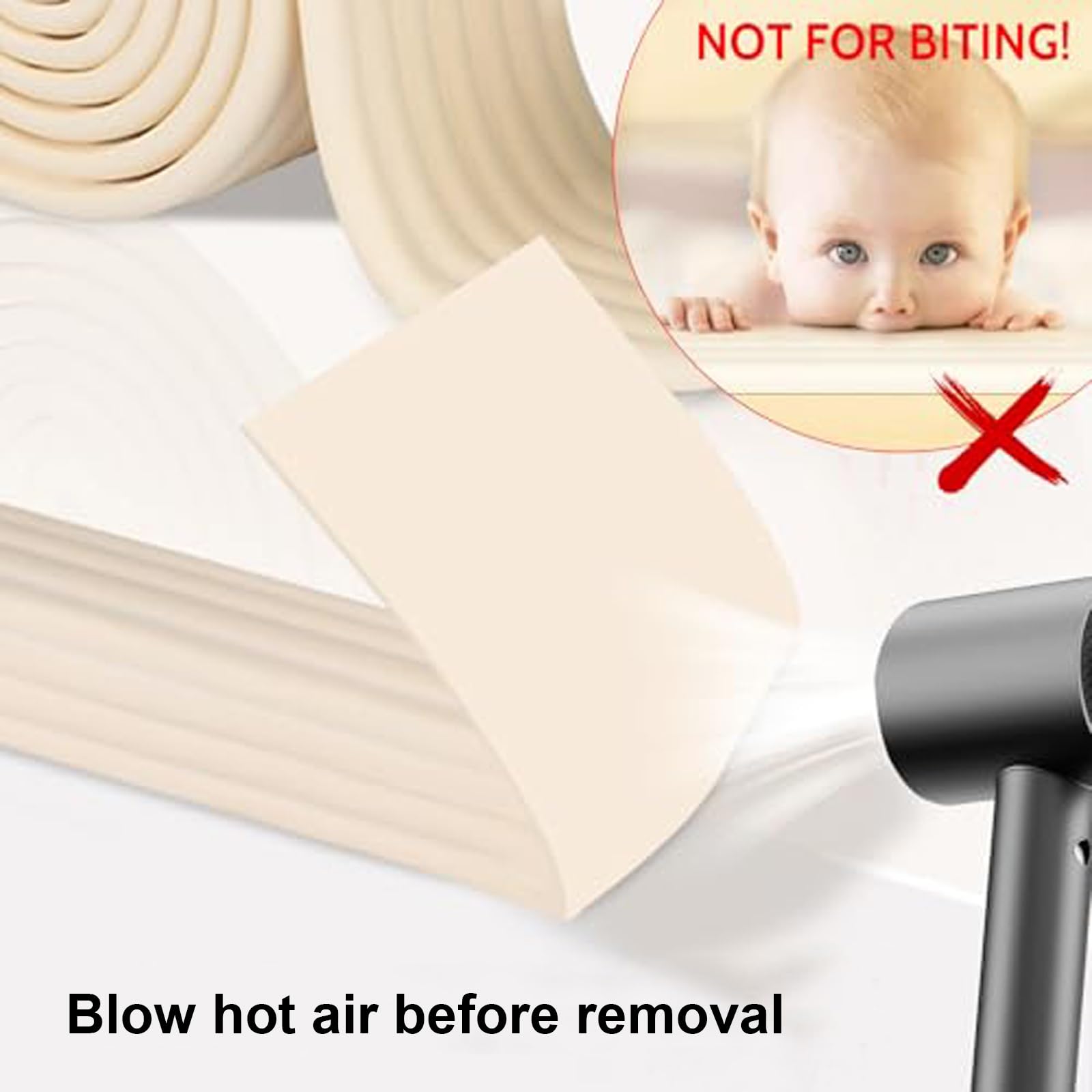 Protectores de bordes de espuma, protector suave de 6 pies para mesa, escritorio, cama, armarios, fácil de instalar, seguridad infantil