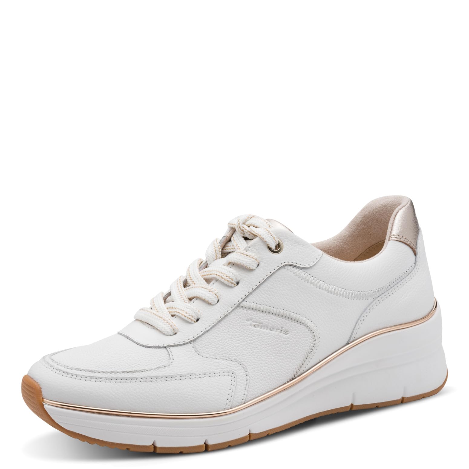 Tamaris Women's Low Trainers, White (WHT/Rose Gold), 40
