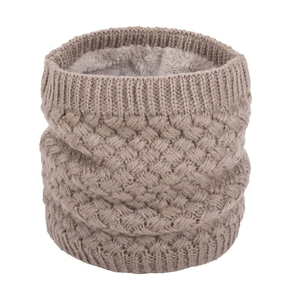 Écharpe Écharpe Chaude Tricotée Écharpe Foulard Épais Polaire Doublure Cache-cou Pour Thermique Echarpe Châle (Color : Khaki, Size : 24 * 20cm)