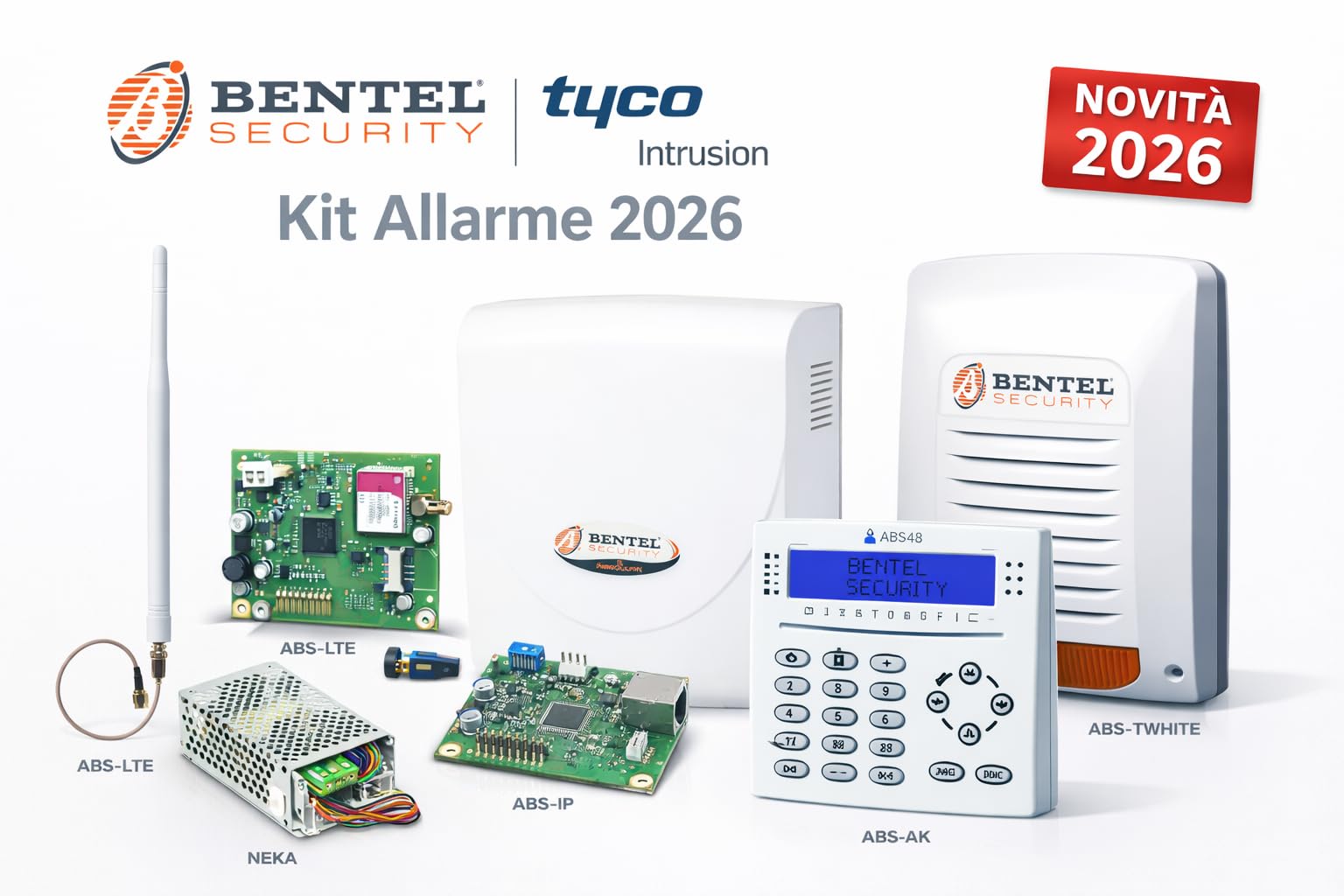 Absoluta Plus ABS48 Zone professionelles Alarmanlagen-Set mit IP-Karte – LTE – Kabellos – KitABS48-IP LTE