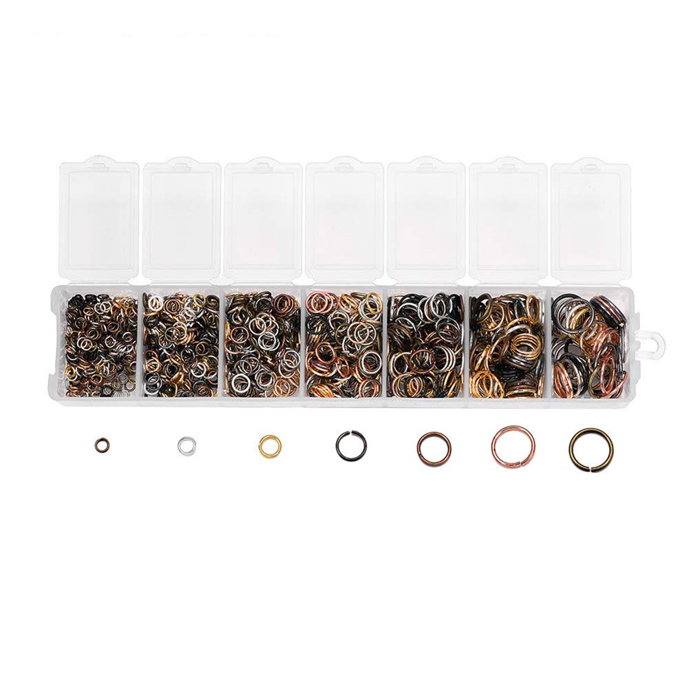 1 Box 3mm~10mm Metal Jump Rings Open Link Split Rings Set for Jewelry