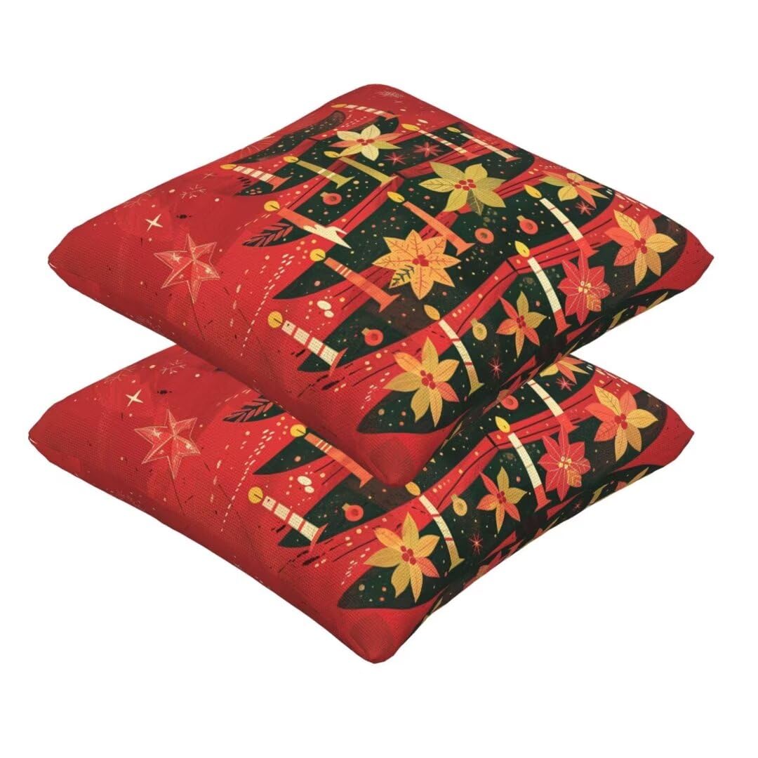 Kissenbezug 55 x 55 cm Weihnachtsbaum Kissen,Sofakissen Superweicher Kopfkissenbezug Dekorative Kissenbezüge (2er Set) Kissenhülle mit ReißVerschluss Deko Kissen für Couch Wohnzimmer Schlafzimmer J209