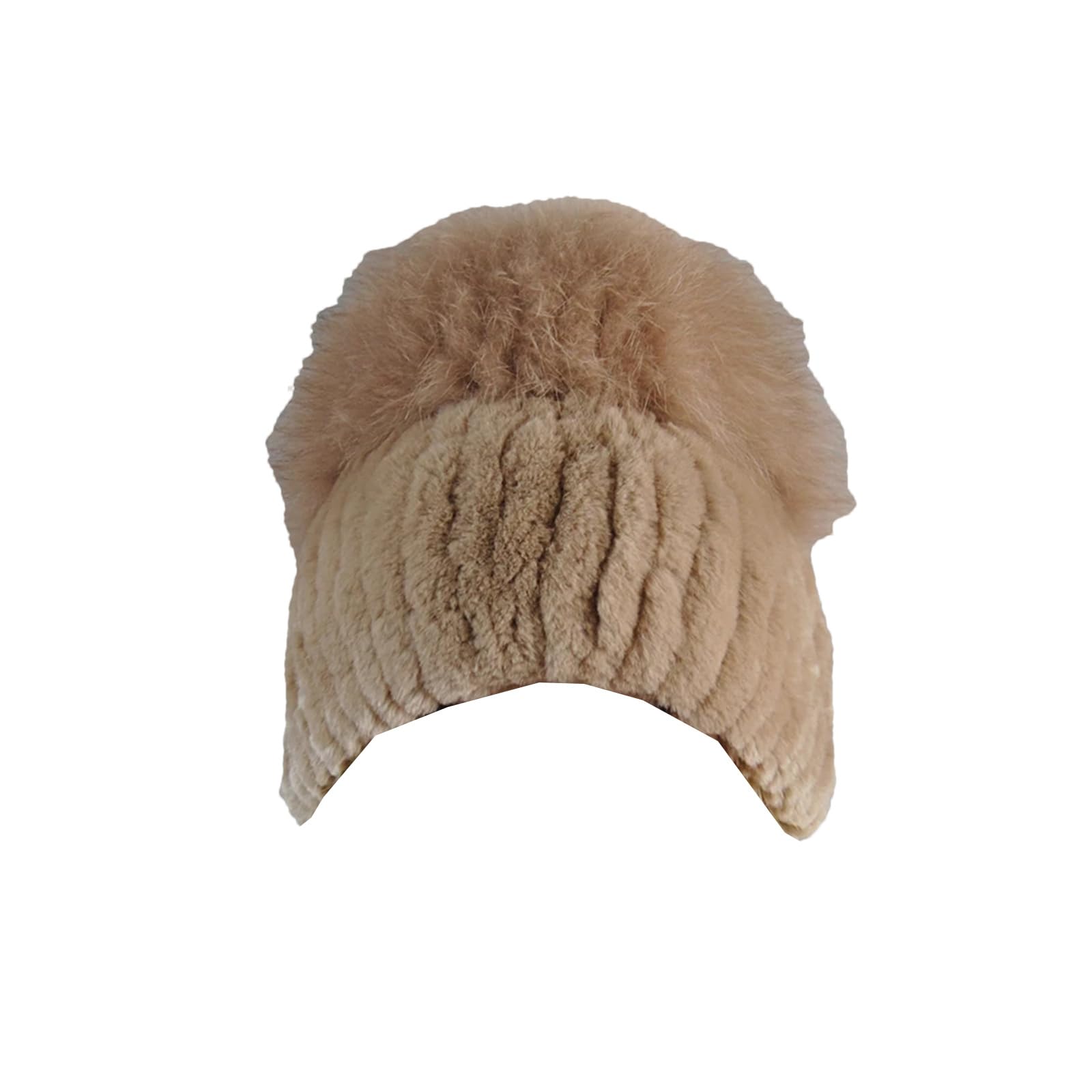 Lmtossey Cappello invernale da donna in vera peluche lavorato a maglia