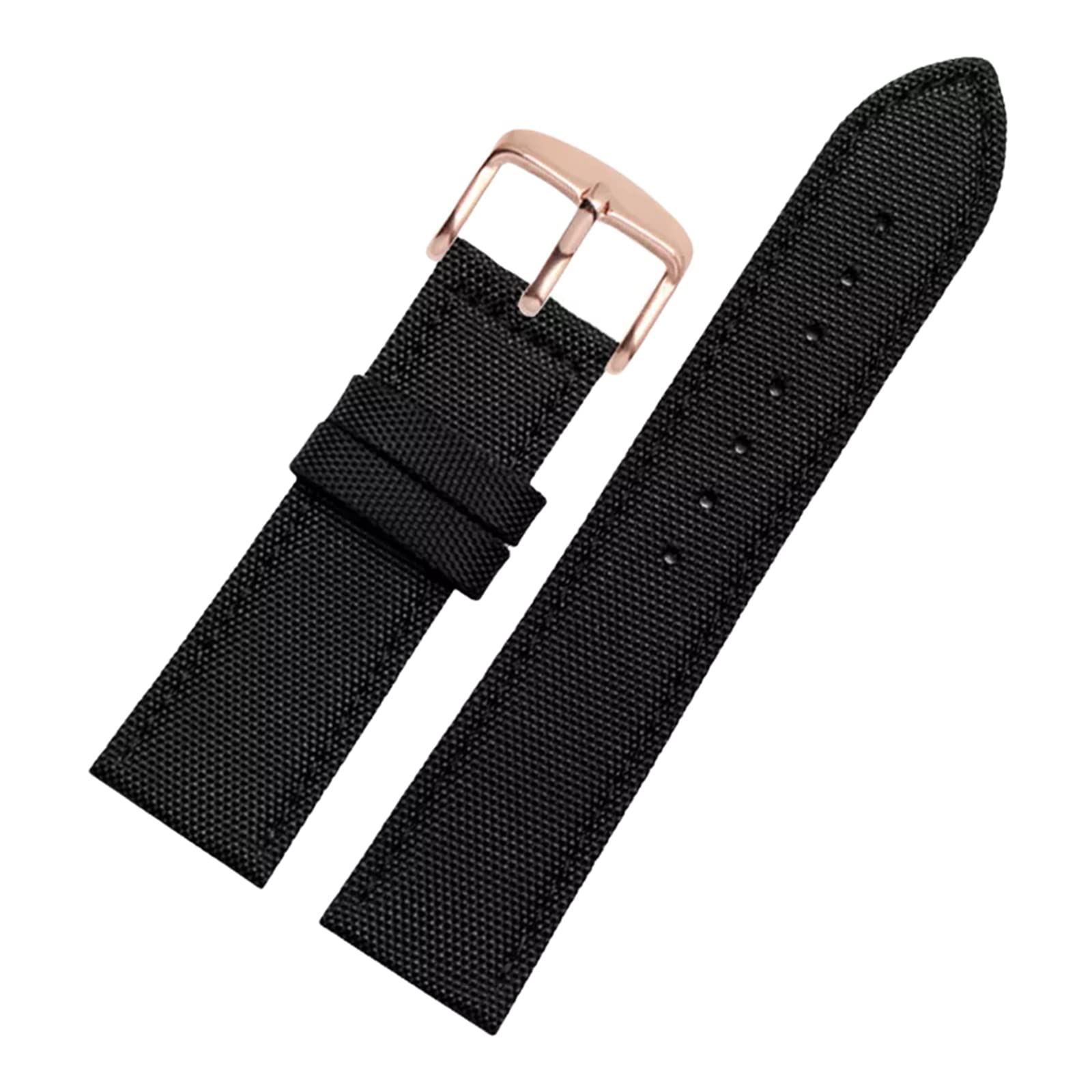 Correa de Reloj de Cuero, Correa de Reloj Nailon 18-24 mm con Empalme Cuero Genuino, Resistente al Agua, Absorbente del Sudor, Correa Repuesto for Cuarzo Esfera