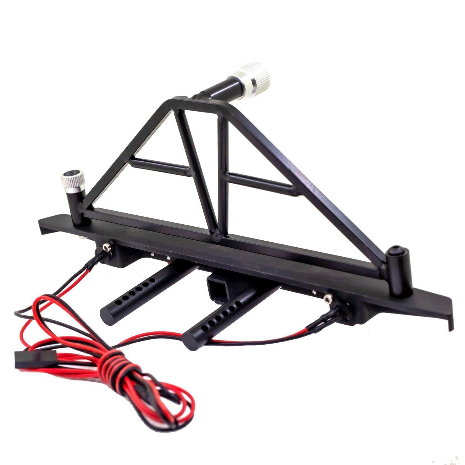 1 Pieza Parachoques RC de Metal Aleación CNC para Camión Crawler con Luces LED y Repuestos Modelos 1/10 Adecuado para Adultos Exhibición Decoración, Parte Trasera