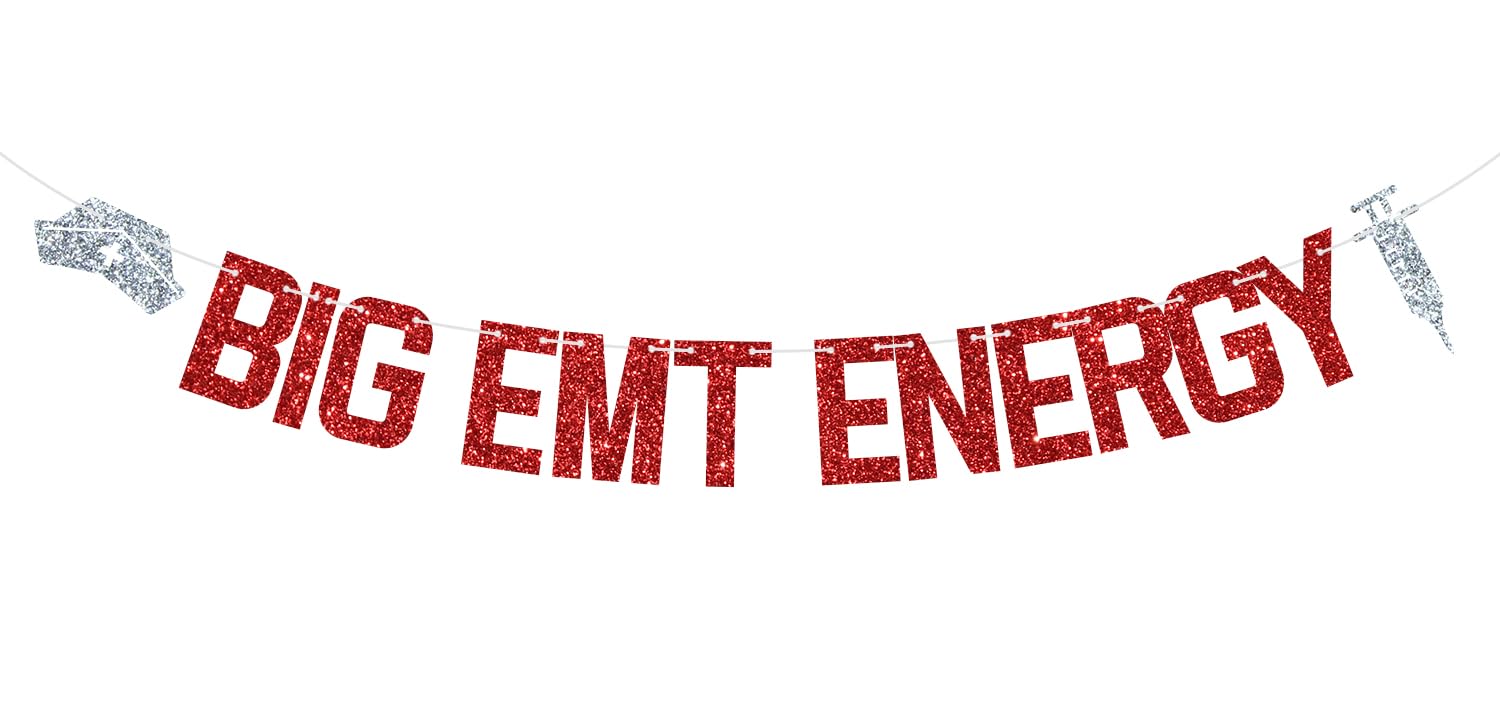 Big EMT Energy Banner, Congrats EMT/Future Doctor, EMT Grad Sign, Medical/Nursing School Graduation Party Decorations Supplies