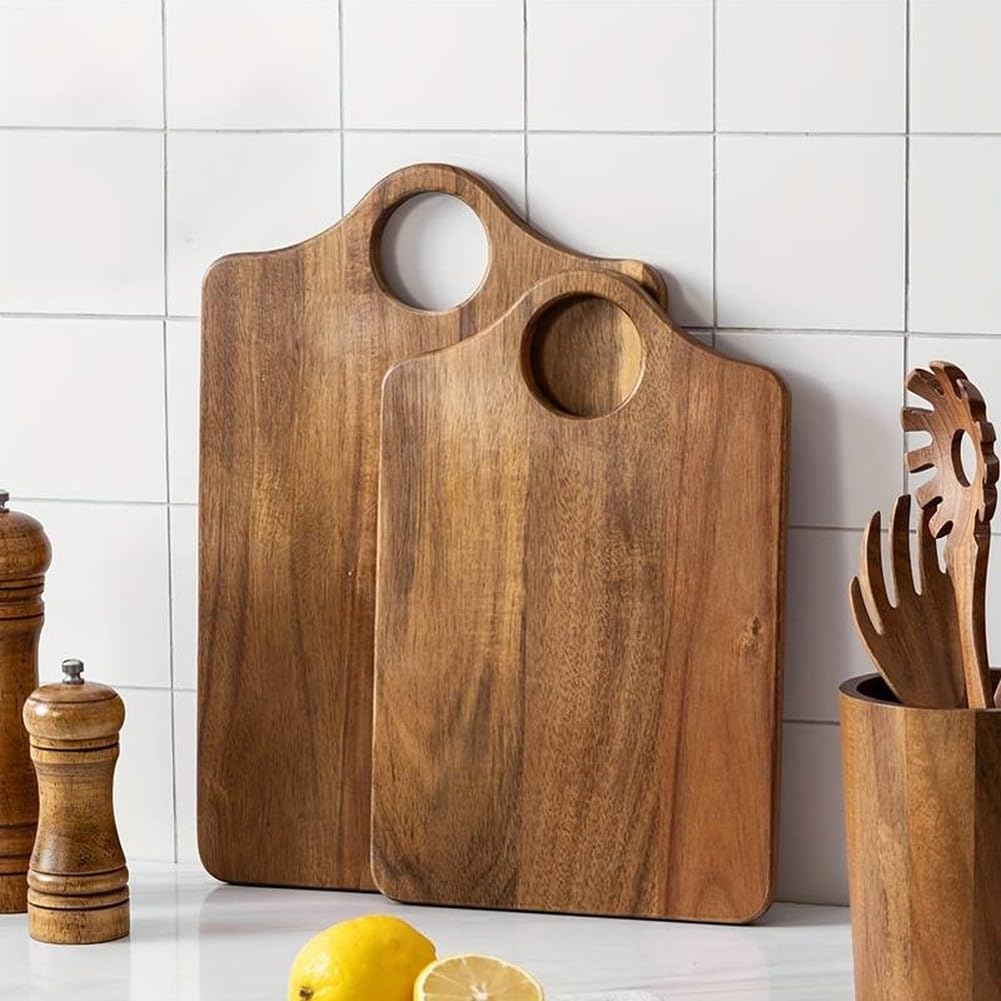 Tabla de Cortar para madera Acacia 22x32cm Doble Cara Tabla de