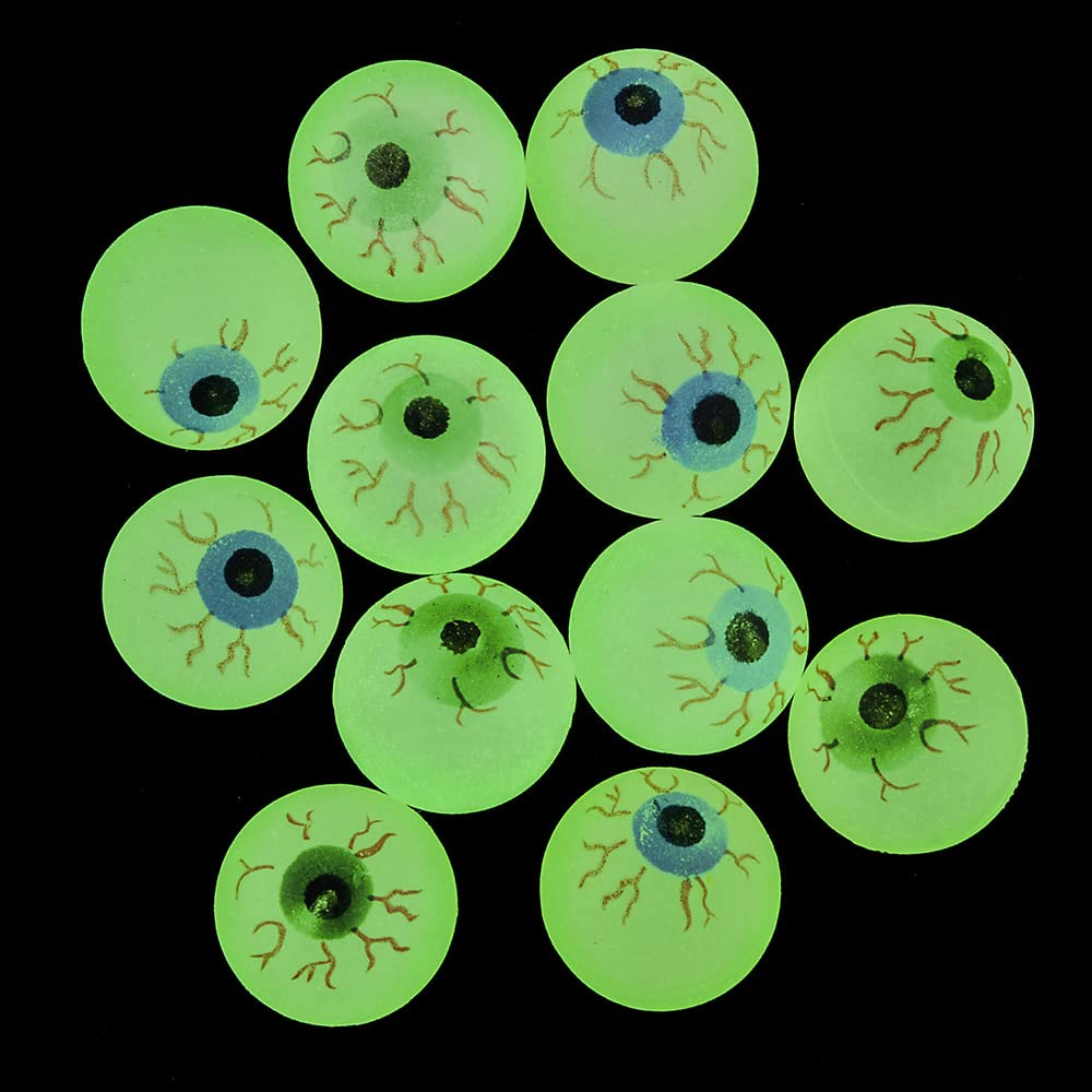 Amazon.com: Glow in the Dark Halloween EYE Ball Bouncy Balls 32 Mm Size  Eyeballs - 12ct : Toys & Games