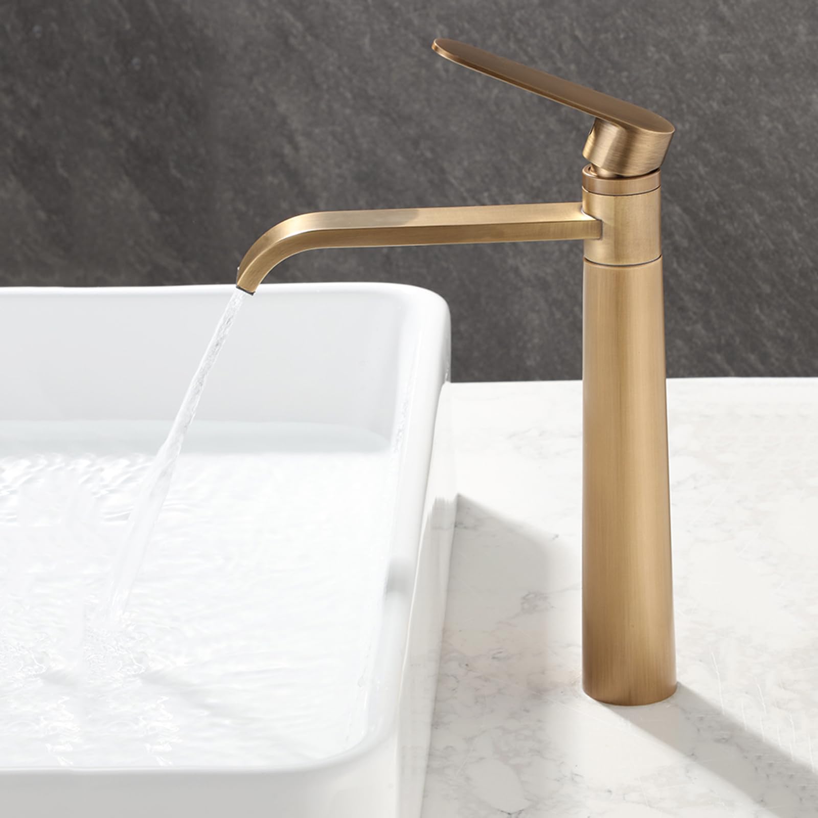 FQWNCIEG Tall Taps for Countertop Basin Antique 360° Rotation Basin Tap All Copper Retro Tap